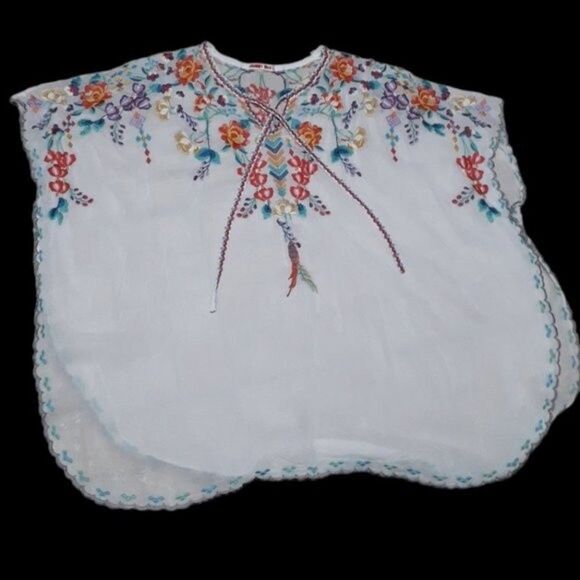 Johnny Was Selena Poncho Embroidered Peasant Top Tunic Blouse Oversized XS - Picture 3 of 11